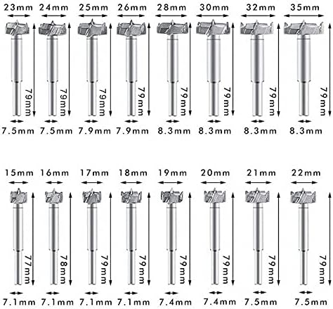Drill Bits 1 Set Forstner Bit Set Drill Bits Tungsten High Speed Steel Woodworking Hole Saw Set Wood Drill Bits Opener For Woodworking Tool - (Color: 15-35mm 5PC)