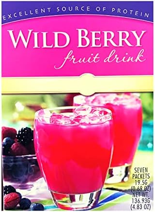 HealthyWise - High Protein Diet Fruit Drink - 15g Protein - Low Calorie - Low Carb - Low Sugar - Fat Free, 7 Servings Per Box (Wild Berry)