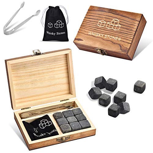Angde Whiskey Stones, Whiskey Stone Gift Set, 9 Granite Whisky Rocks thumb #5