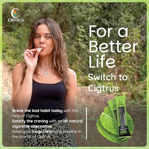 Image of Cigtrus Natural Nicotine-Free, Tobacco-Free Smoking Alternative, Non-Electric Craving Relief, Quit Smoking Aid with Cigtrus (Fresh Spearmint) - 3 Piece