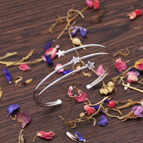 Bracelet jonc argent sterling 3 rangs résistant qui ne ternit pas