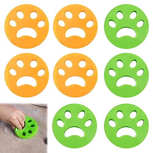Atrapa Pelos Lavadora Mascotas Paquete de 8 Atrapa Pelos Lavadora Disponible en Verde y Naranja Quita Pelos Mascota Dos Colores Elimina el Pelaje en La Lavadora y Secadora Para el Pelo Perros y Gatos
