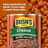 BUSH'S BEST 16 oz Canned Onion Baked Beans, Source of Plant Based Protein and Fiber, Low Fat, Gluten Free, (Pack of 12)