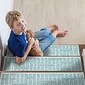SussexHome Hudson Design 9" X 28" Stair Treads - 70% Cotton Anti-Slip Carpet Strips for Indoor Stairs-Easy to Install with Double Adhesive Tape-Safe, Extra-Grip, 7-Pack-Teal