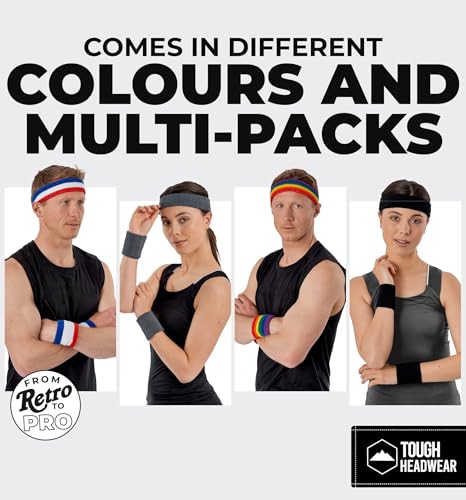 Image of Tough Headwear Terry Cloth Headband - Sweat-Wicking Running Head Band - Basketball Accessories - Headband for Washing Face