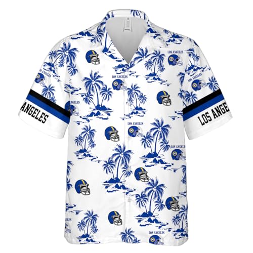 Custom Football Shirts for Men Summer Hawaiian Tropical Personalized Name Number Logo Aloha Beach Button Down Shirts2