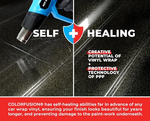 Image of ColorFusion PPF by VViViD, Gloss Metallic Black Dry Apply PPF Vinyl Car Wrap Roll 6ft x 5ft