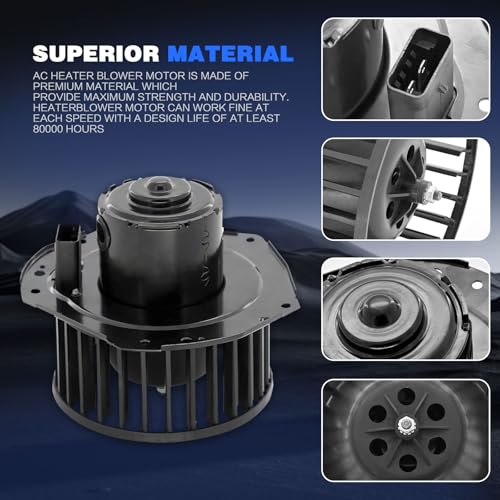 Image of AC Blower Motor with Fan Replacement for Chevy S10 Pickup GMC Sonoma Isuzu Hombre 1994 1995 1996 1997 1998 1999 2000 2001 2002 2003 HVAC Heater Blower Motor Replace# 700080