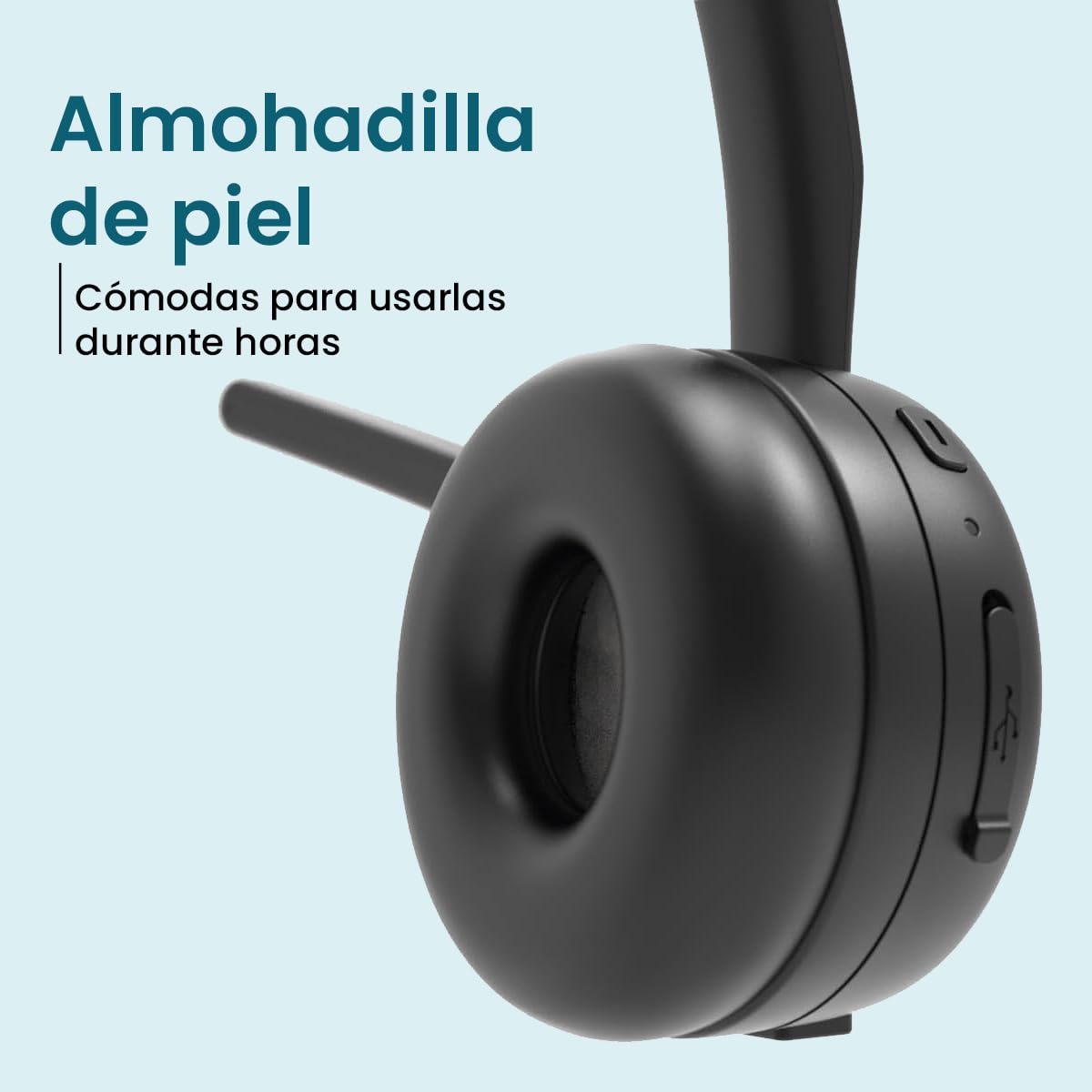 ADOC BT01 Auriculares Bluetooth Monoaurales con Micrófono Giro 270 Grados, Cancelador de Ruido, Diadema Ajustable, Tecla multifunción, Batería Duradera. Uso por Ambos Lados (Oreja Derecha/Izquierda).