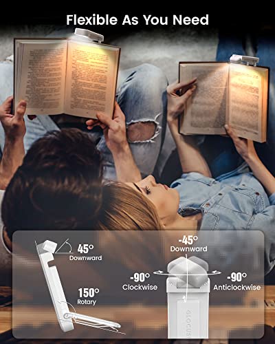 Image of Glocusent USB Rechargeable Book Light for Reading in Bed, Portable Clip-on LED Reading Light, 3 Amber Colors & 5 Brightness Dimmable, Compact & Long Lasting, Perfect for Book Lovers, Kids