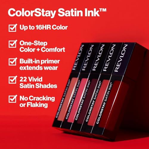 Image of REVLON Colorstay Satin INK, Comfortable, Longwear Rich 16-Hour Liquid lip Color, Formulated with Black Currant Seed Oil & Vitamin E, Citrine Queen - (038)