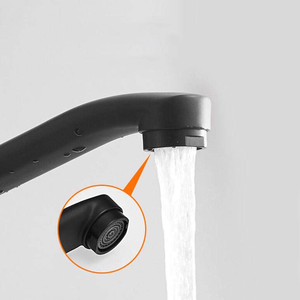 Grifos Mezcladores De Cocina Grifos De Fregadero Montados En La Pared para Cocina, Grifo Giratorio De Latón Negro para Cocina Grifo De Lavabo Frío Y Caliente-25 Cm