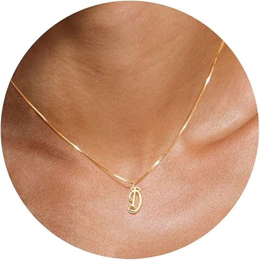 Btysun Initial Necklaces for Women, Dainty Gold Initial Necklace 14K Plated Letter Necklaces for Teen s Tiny A-Z Pendant Choker Necklace Name Jewelry