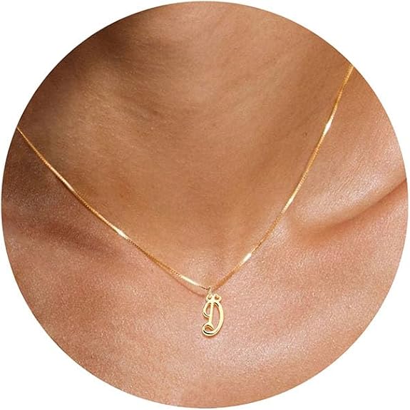 Btysun Initial Necklaces for Women, Dainty Gold Initial Necklace 14K Plated Letter Necklaces for Teen s Tiny A-Z Pendant Choker Necklace Name Jewelry