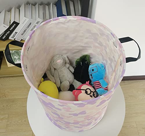 Image of Collapsible Kids Laundry Basket Clothes Hamper, Foldable Storage Organizer Bin, Toy Clothes Storage with Handles for Boys Girls Bedroom, Room Decor Butterfly