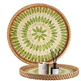 Matériau : le plateau de service rond en rotin est fabriqué en rotin naturel finement tressé par des artisans. La texture est naturelle et lisse, la couleur est douce et rustique et le toucher est délicat et humide.