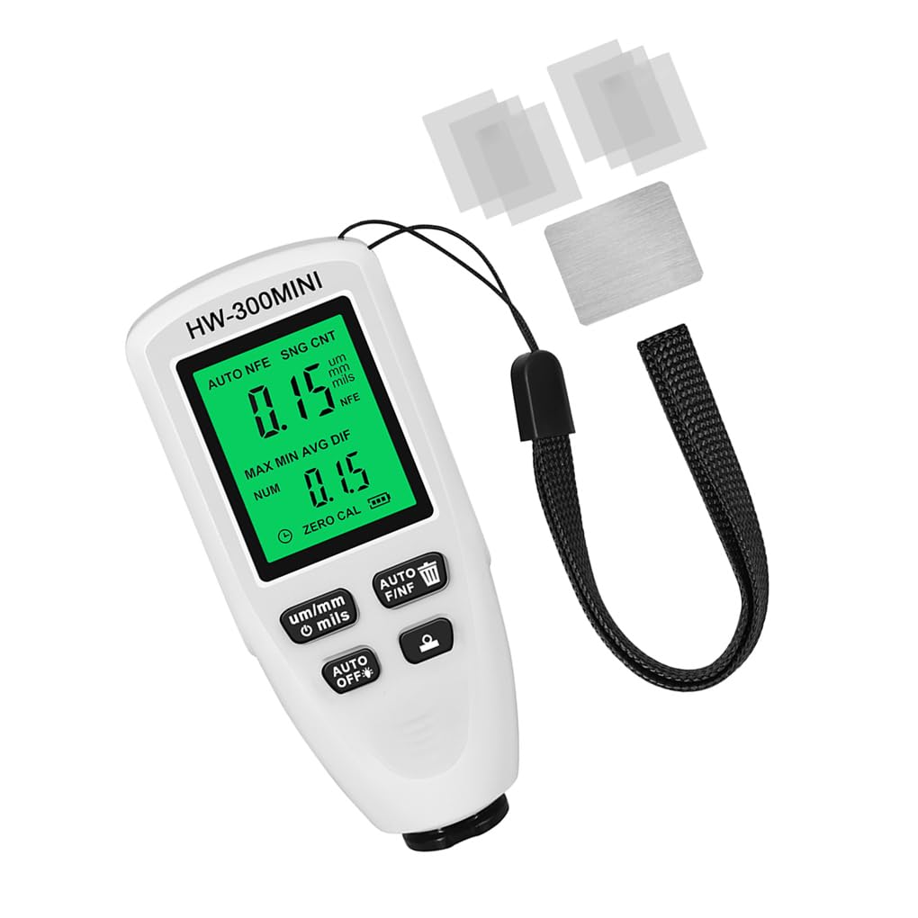 Misuratore del tester del misuratore di spessore dispositivo di ispezione della vernice Misurazione della pittura pellicole per automobili LCD ad precisione portatile, Bianco