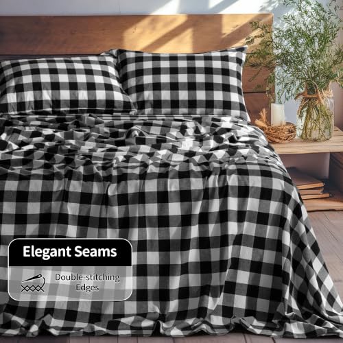 Image of LBRO2M 100% French Pure Linen Sheet Set 4Pcs, 16 inch Deep Pocket Queen Size