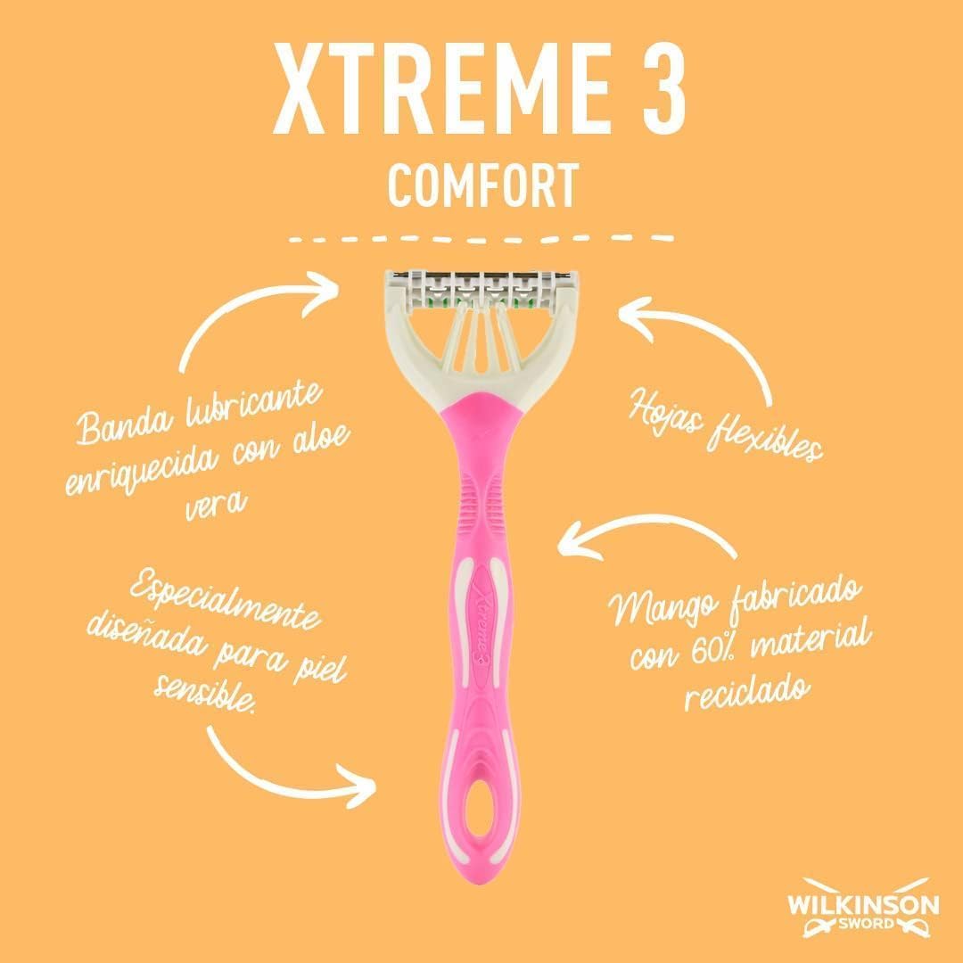 Wilkinson Sword - MyIntuition Comfort Xtreme 3 - Golarka jednorazowa i wyrzucana - 3 elastyczne ostrza dla kobiet - głowica obrotowa - 2 paski smarujące - opakowanie 4+2