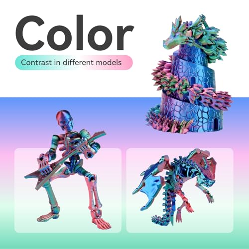 Image of Chitu Systems Conjure Tricolor Silk PLA Filament, Christmas Red Blue Green Filament, Using Reusable Spool Compatible with Bambu Lab Refill Filament, 1.75±0.02 mm 3D Printer Filament 1KG /2.2lb