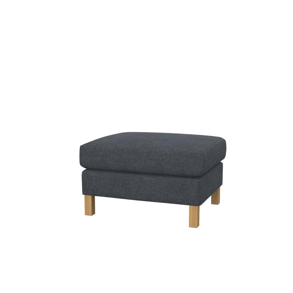 Soferia Replacement Compatible Cover for Karlstad Footstool, fabric Strong Dark Grey