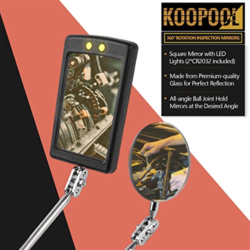 Telescoping Magnetic Pickup Tool Set-Extendable Magnet Flashlight With Inspection Mirror, Birthday Gifts For Men Or Women, Boyfriend, Him, Husband, Father, Handyman, Mechanic(Orange) #TOP2