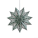 Weihnachtliches Origami-Stern-Ornament aus Papier, hängende Dekoration, 30 cm, 40 cm, festliche Laterne für Urlaub, Hochzeit, Party, Rot, Grün, Weiß (30 cm, grün)