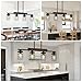 Dining Room Light Fixture/Chandelier Over Table, 29.6-Inch Hanging for Farmhouse Linear Chandeliers,4-Light Kitchen Island Lighting, Black Rustic Wooden Ceiling Chandelier,with Metal lampshade
