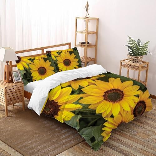 Housse de couette plantes imprimé 3D en microfibre anti-plis à fermeture éclair - 2
