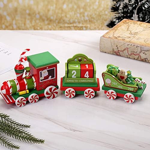 BESPORTBLE Wooden Train Advent Calendar Christmas Countdown Wooden Christmas Advent Calendar Train