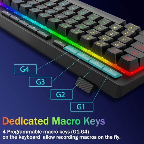 Image of Redragon Wired Gaming Keyboard, RGB Backlit, 60% Compact Membrane Keyboard