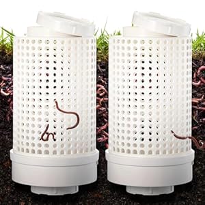 Blosssound 2 Pcs Inground Worm Composter Outdoor Farm Compost Bin Reducing Food Waste Composting Systems Sustainable Worm Composter for Raised Garden Beds at Home (11.81 x 6.3 x 6.3 Inch)