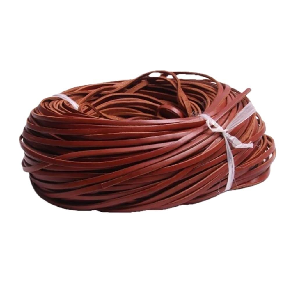 Skórzany sznurek DIY biżuteria 2 metry wielokolorowy 3-10mm szerokość(Dark Brown,5mm)