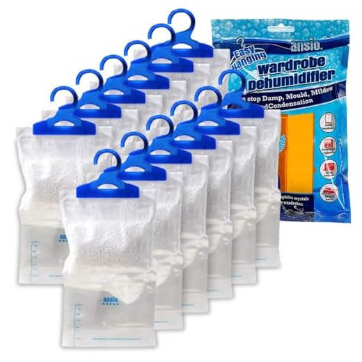 ANSIO Interieur Aufhängen Garderobe Luftentfeuchter, 210 g, 12er Pack