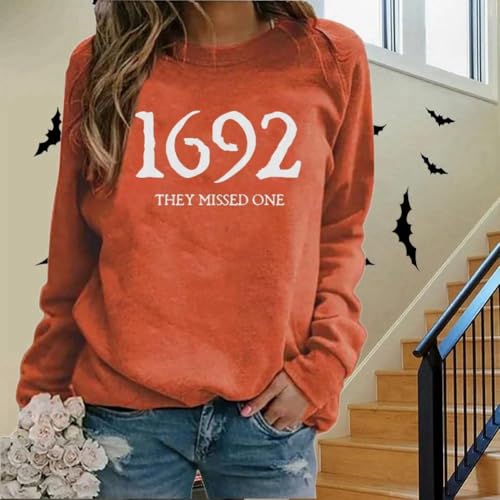 1692 They Missed One Halloween Shirts for Women Salem Witch Long Sleeve Shirt Halloween Hocus Pocus Pullover Tops3