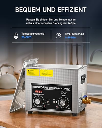 Ultraschallreinigungsgerät 10 Liter von Creworks mit Heizung und Timer