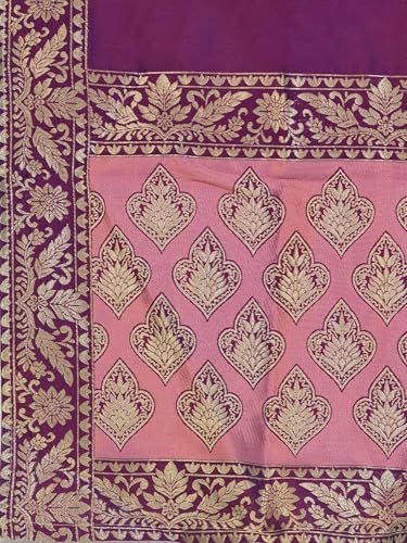Image of PURVAJA Women's Kanjiwaram Semi-Stitched Lehenga choli