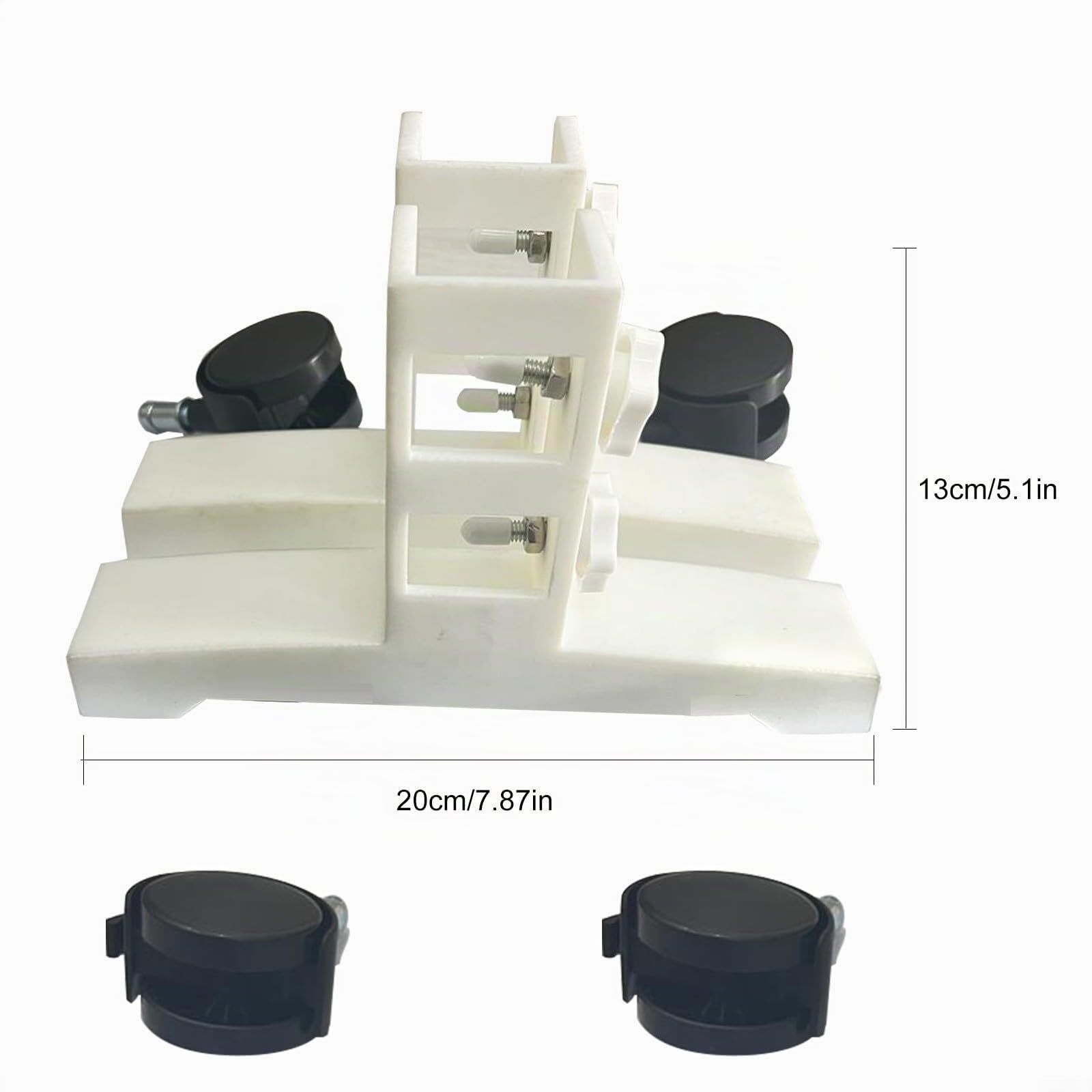 Supporto per riscaldamento a infrarossi con ruote, piedini regolabili per pannelli elettrici fino a 3 cm di spessore, ruote girevoli a 360°, confezione da 2 pezzi, bianco/nero (bianco)