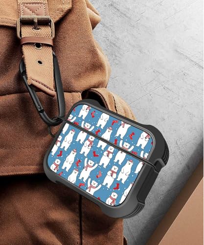 Image of MINGDAO Compatible with AirPods Pro 3 (2025) Case, Stylish PU Leather Design and TPU Shockproof Protective Cover Case with Keychain, Bears MD7450