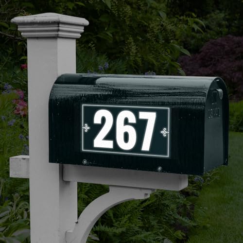 Reflective Mailbox Numbers Sticker for Outside, 3 Inch, for Mailbox, Windows, Cars, Door, Trucks and Homes, Three Character Custom Address Numbers, Businesses, 3M EGP Outdoor Sign, Made in USA