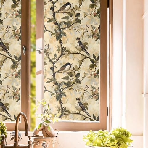 Vinilo decorativo de ventana beige 15.7x118 pulgadas miniatura 1