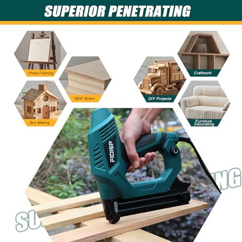Image of FIDISP Electric Nail Gun 18 Gauge, Heavy-Duty 2 in 1 Brad Nailer & Staple Gun -120V, Includes 2000 Pcs Brad Nails + Crown Staples for Carpentry, Upholstery, DIY