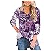 Produktbild Hniunew Damne Oberteile Mit Leopardmuster, Casual Langarm T-Shirt ÄRmel Aufrollen Bluse Hemd Langarmshirt Sexy V-Ausschnitt Floral Tees Shirt Elegante Somer Bluse Tops Damenbluse