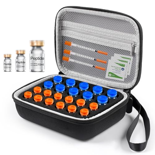 Peptide Case for Fridge 22 Vial Case for Diabetic Insulin Storage Cases