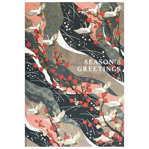クリスマスカード 和風・海外向け 和風フォーマル SN-122 千代鶴 縦柄 グリーティングライフ 中紙2種類各1枚入り Christmas card グリーティングカード