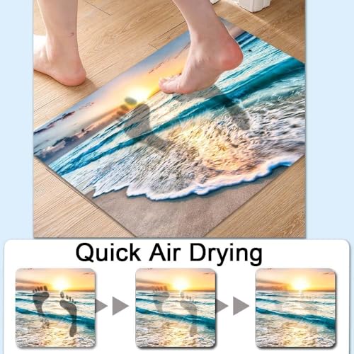 Image of Wazdorf 3D Bathroom Mat - Non Slip Water Absorbent Bathroom Mat Bathroom Easy Care Shower Rugs, Perfect for Home Office & Kitchen, Bathroom