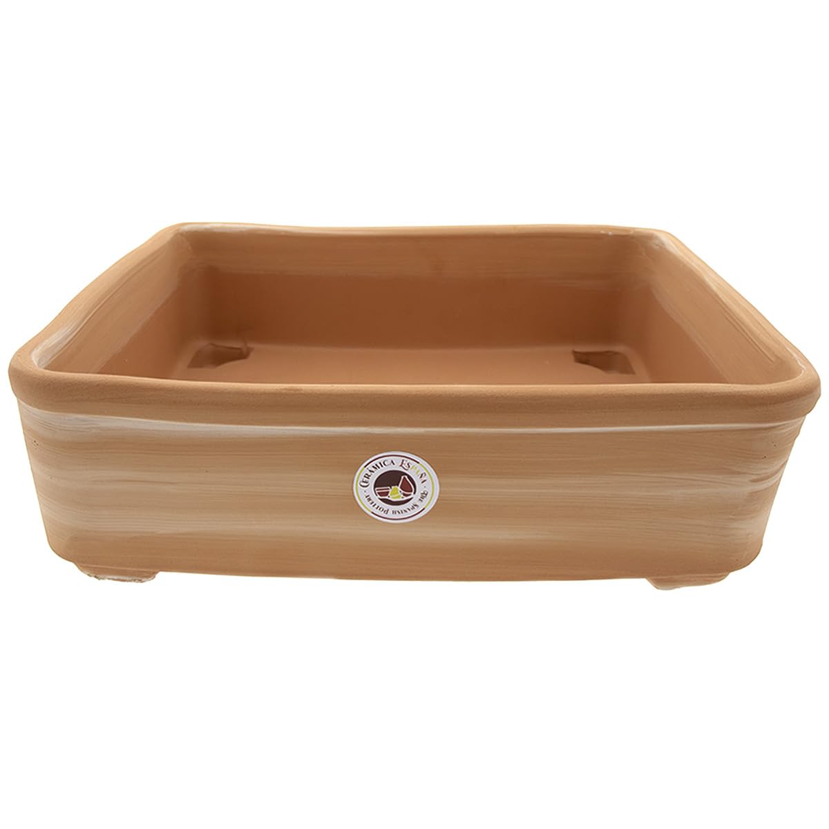 CERÁMICA ESPAÑA | Macetas bonsais | Maceteros para bonsais | Bonsai macetas | Maceta Bonsai Barro Rústico - Modelo J07 | 33x26.5x10 cm