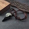 GuoShuang Viking Raven Skull Necklace for Men Women, Crow Skull Pendant on Adjustable Leather Cord, Gothic Halloween Cosplay Norse Jewelry, Gift Pouch Included #5