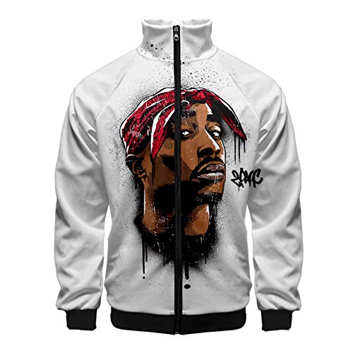 CCEE Gangsta Rap 2Pac Chaqueta Hombre Sudadera con Capucha De Manga Larga Hombres Gangsta 2Pac Tupac Amaru Shakur Hoody Hip Hop Chándales Cover