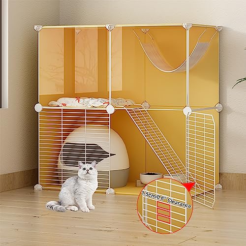 Cage pour chats d'intérieur modulable bleue 75x39x122 cm avec plateformes - 6